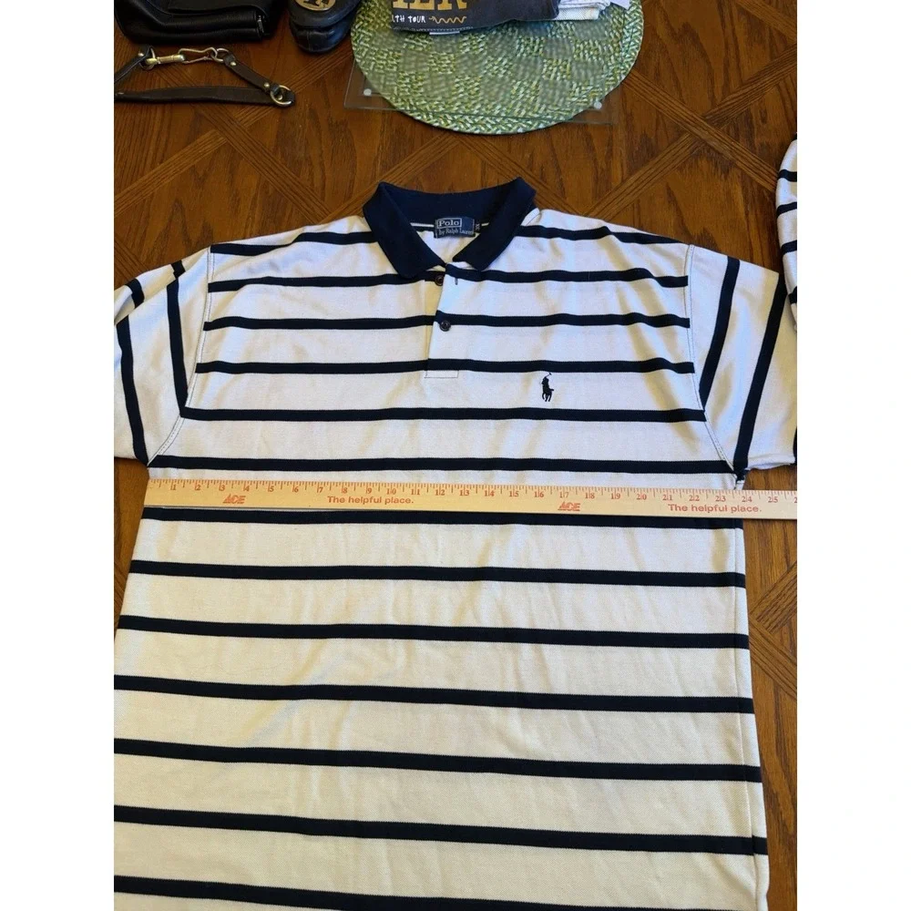 VINTAGE Polo By Ralph Lauren Men Polo 3XL Blue Embroidered Pony Rugby